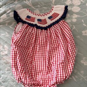 Charming Red and White Checkered Kids Romper